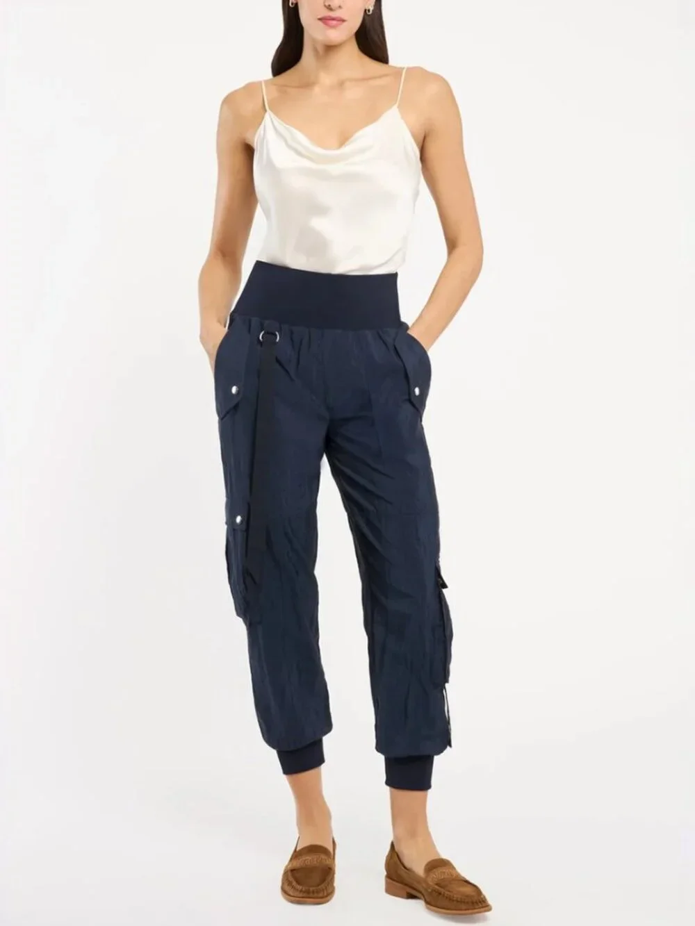 Cinq a Sept Holly Parachute Jacket & Pant Set Navy Blue Matched Set Quiet Lux
